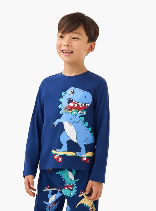 Juniors Dinosaur Print T-shirt and Pyjama Set