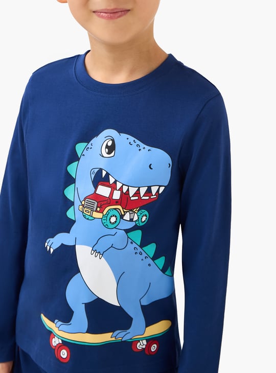 Juniors Dinosaur Print T-shirt and Pyjama Set