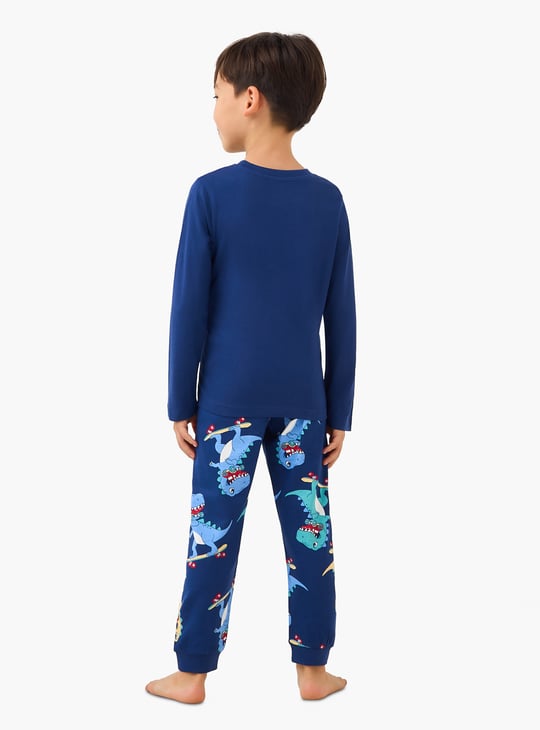 Juniors Dinosaur Print T-shirt and Pyjama Set