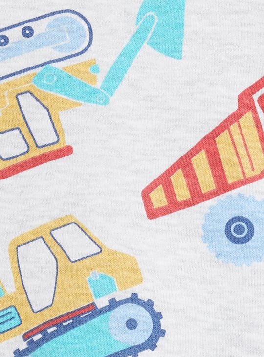 Juniors Construction Vehicle Print T-shirt and Pyjama Set
