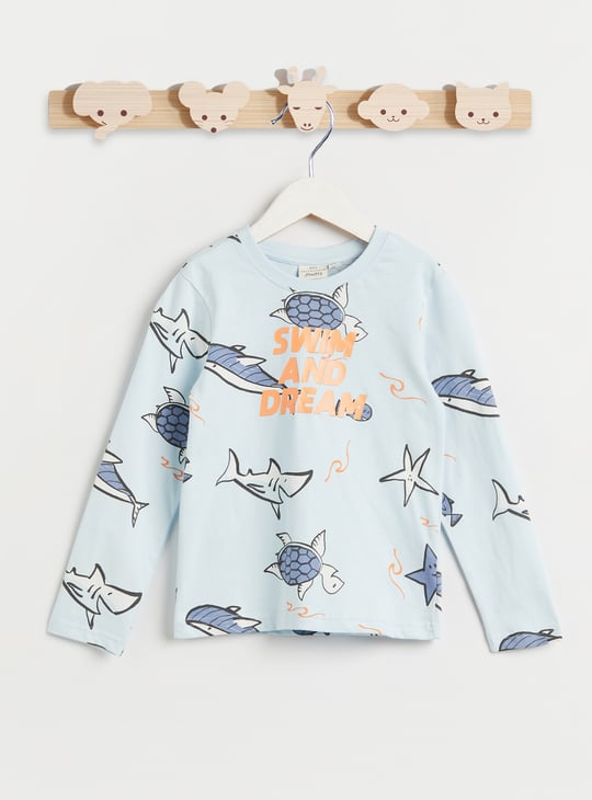 Juniors Printed T-shirt with Joggers Set