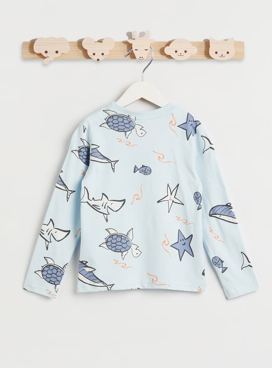 Juniors Printed T-shirt with Joggers Set