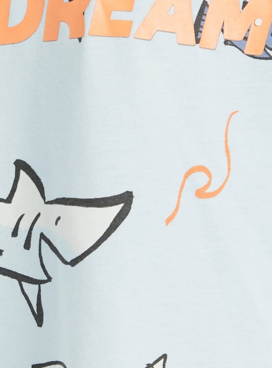 Juniors Printed T-shirt with Joggers Set