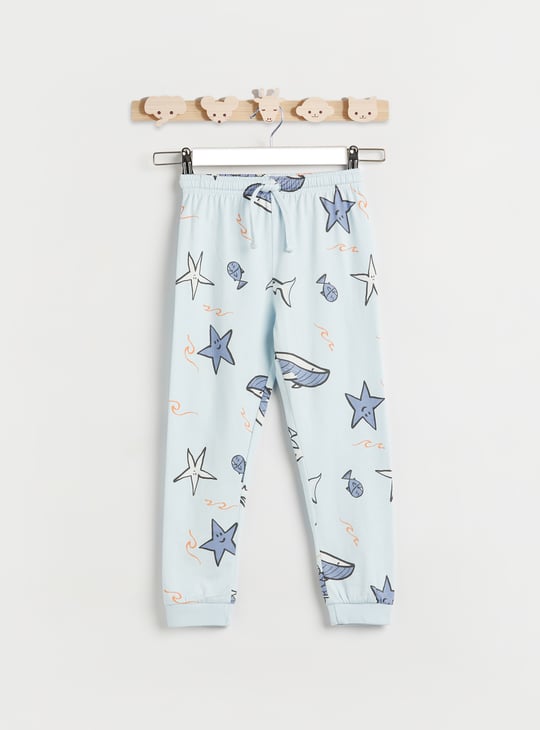 Juniors Printed T-shirt with Joggers Set