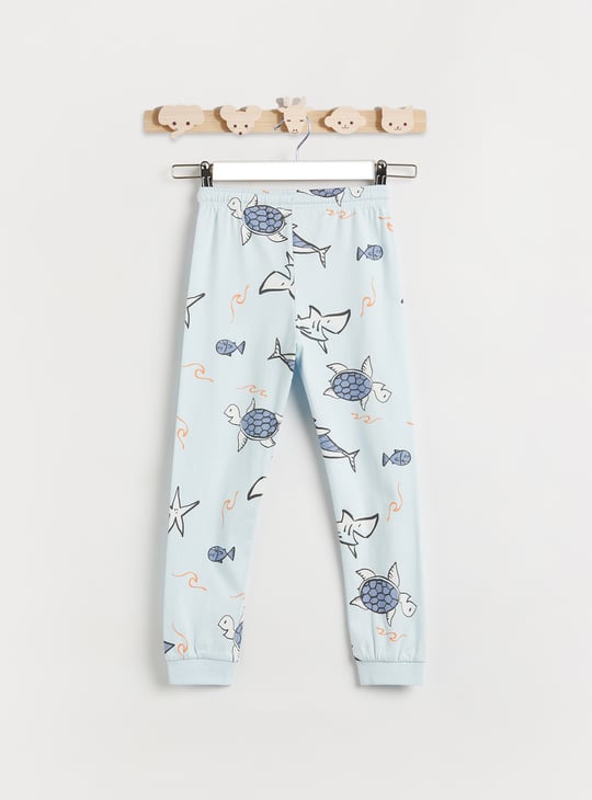 Juniors Printed T-shirt with Joggers Set