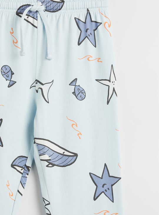 Juniors Printed T-shirt with Joggers Set