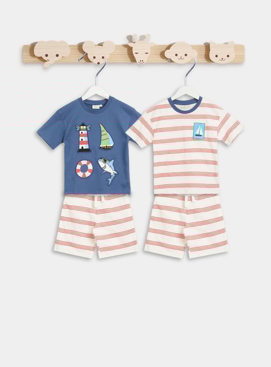 Juniors Sailor Applique T-shirt and Shorts - Set of 3