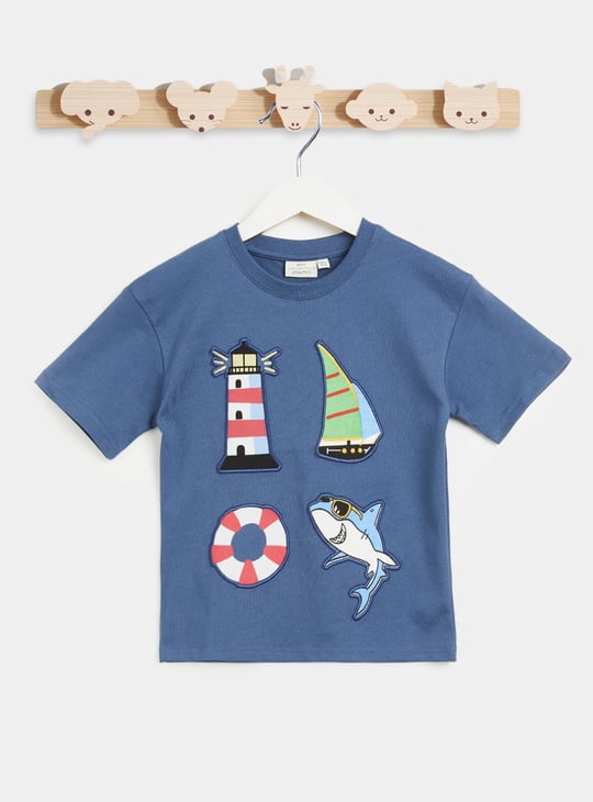 Juniors Sailor Applique T-shirt and Shorts - Set of 3