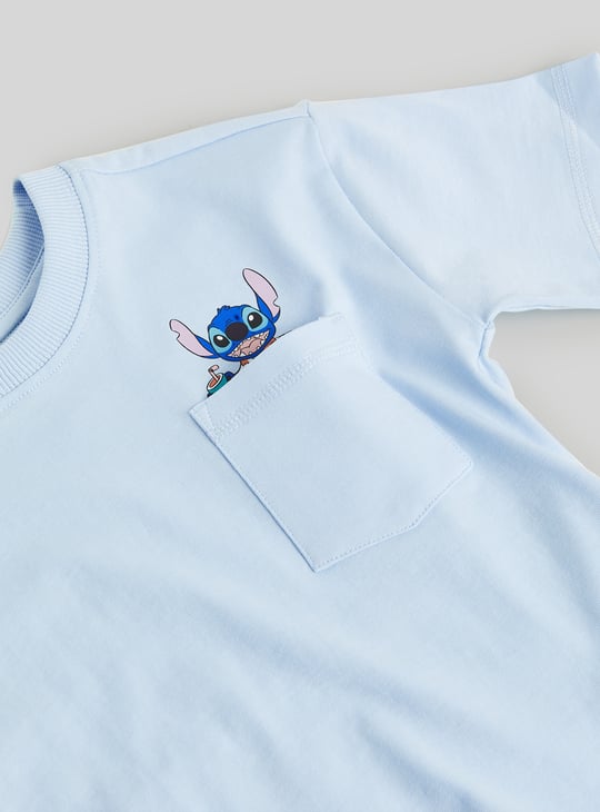Juniors Stitch Back Print T-shirt