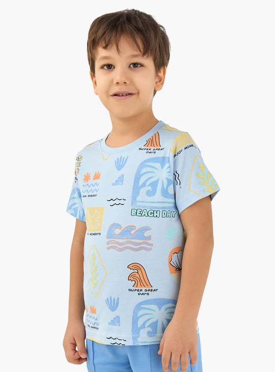 Juniors Beach Print T-shirt