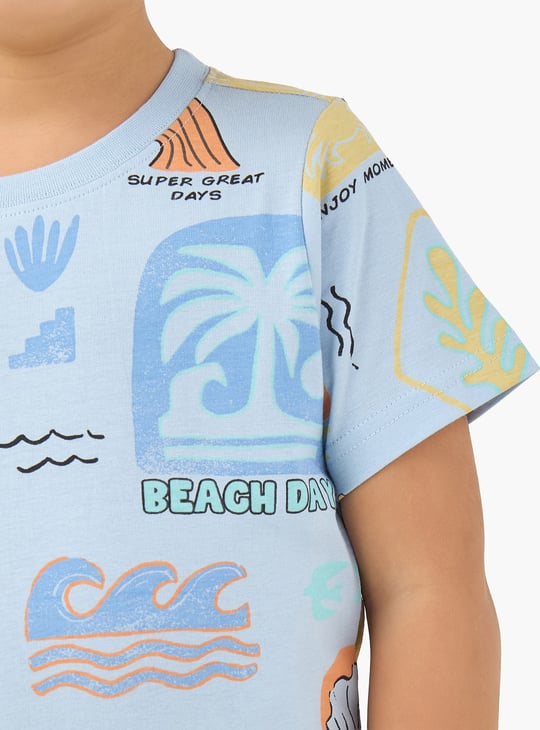 Juniors Beach Print T-shirt