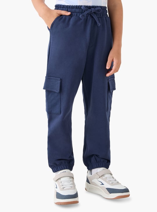 Juniors Solid Joggers with Cargo Pockets