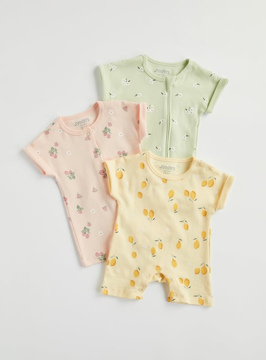 Juniors Floral Printed Romper - Set of 3