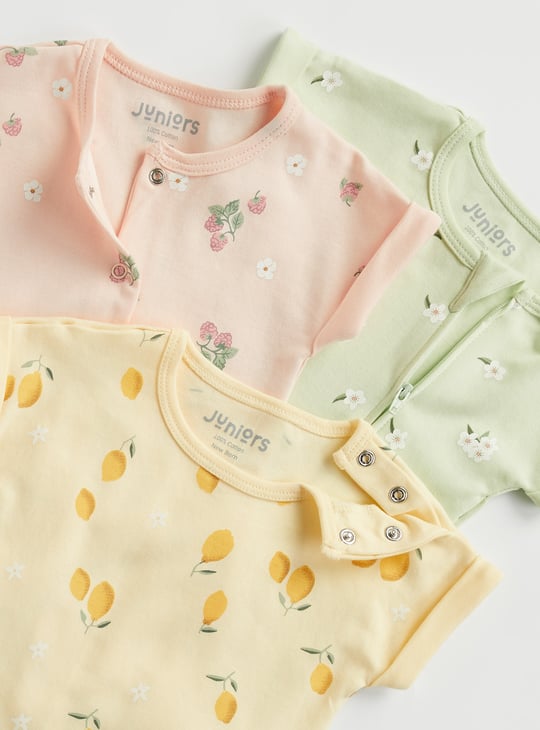 Juniors Floral Printed Romper - Set of 3