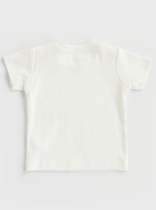 Juniors Solid T-shirt and Printed Dungaree Set