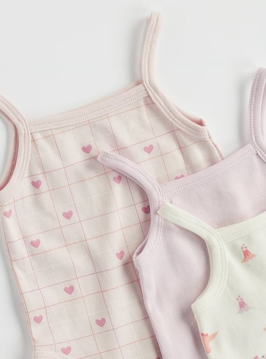 Juniors Printed Strappy Bodysuit - Set of 3