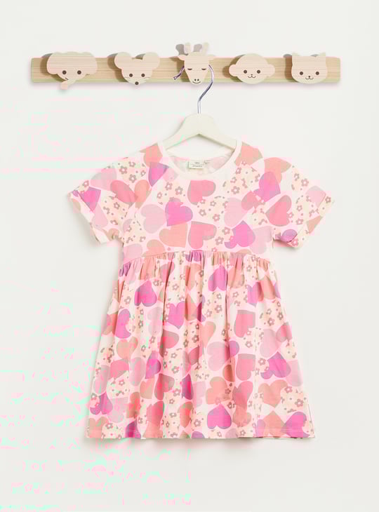 Juniors Heart Print A-line Dress