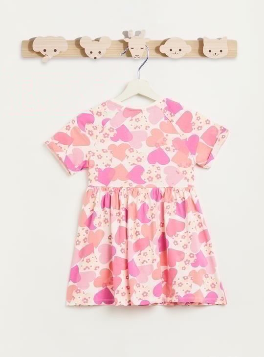 Juniors Heart Print A-line Dress