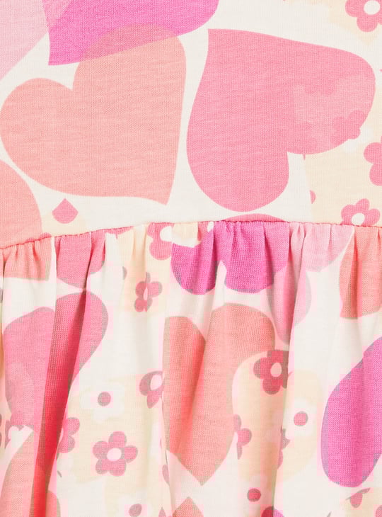 Juniors Heart Print A-line Dress