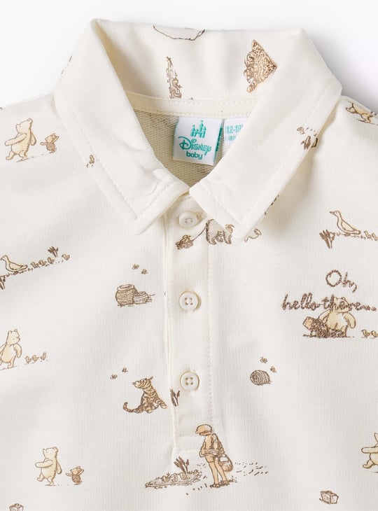 Juniors Winnie the Pooh Print Polo T-shirt and Shorts Set