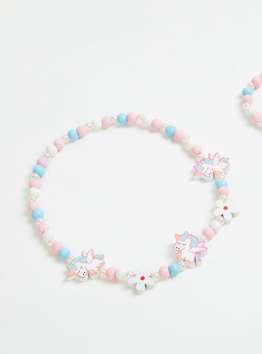 FAME FOREVER Unicorn Beaded Necklace and Bracelet