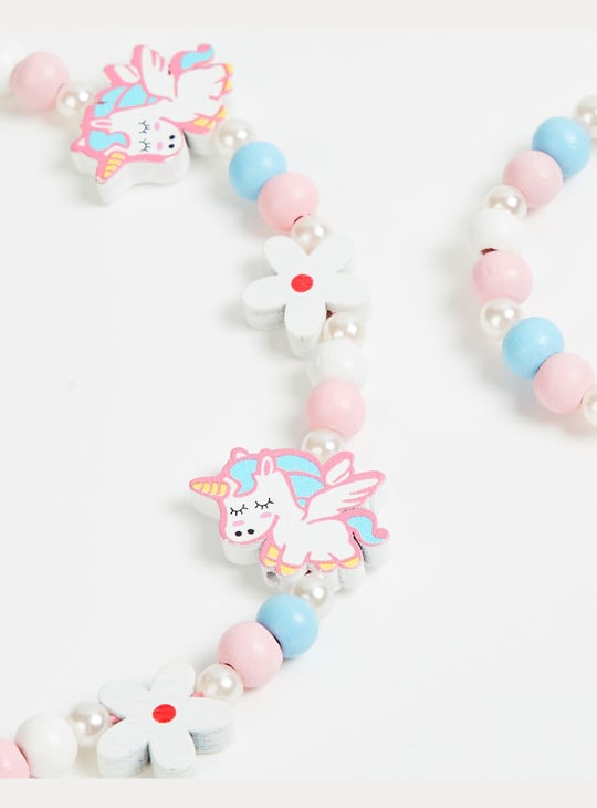 FAME FOREVER Unicorn Beaded Necklace and Bracelet