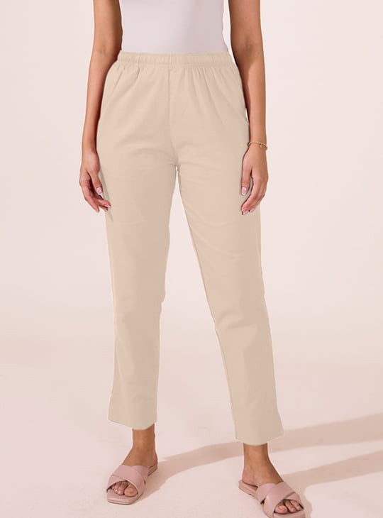 GO COLORS Solid Straight Pants