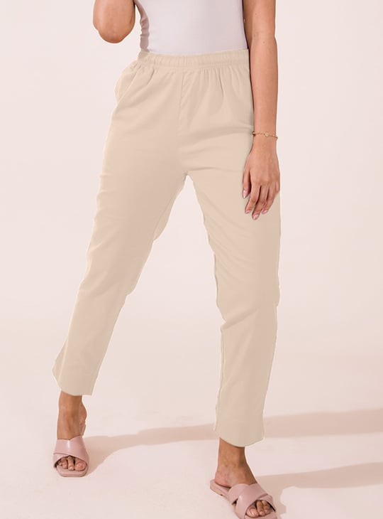 GO COLORS Solid Straight Pants