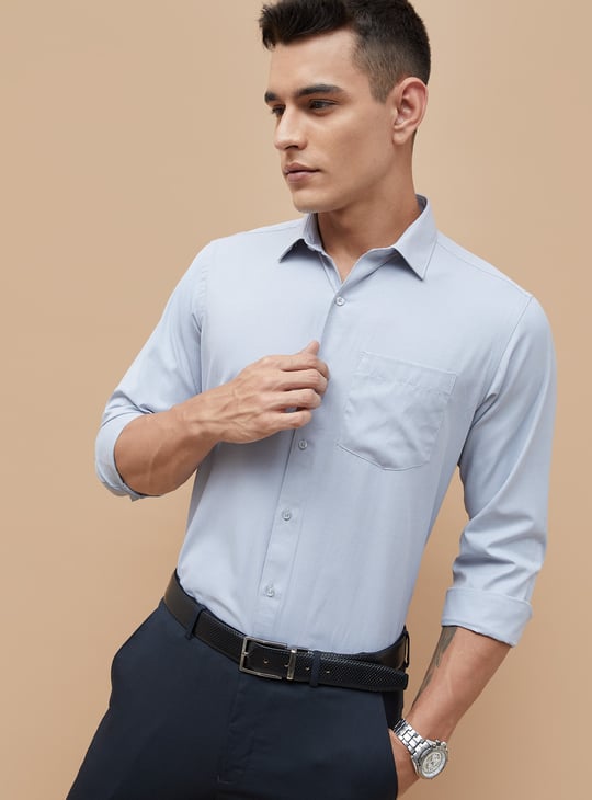 CODE Textured Regular Fit Formal Shirt