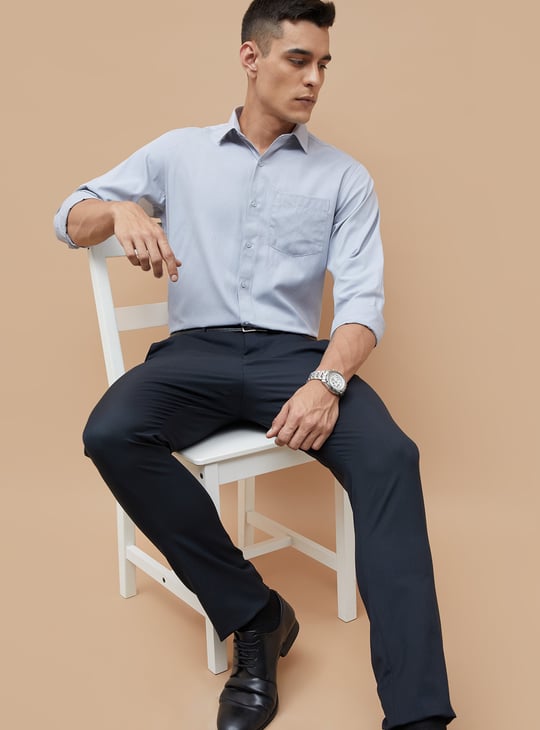 CODE Textured Regular Fit Formal Shirt
