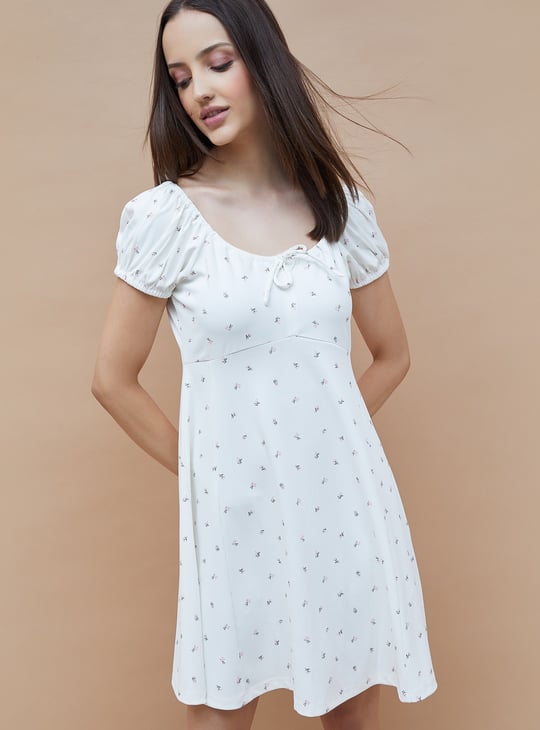 GINGER Floral Print A-line Dress