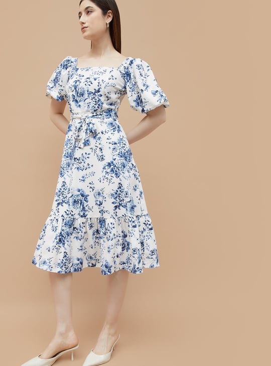 CODE Floral Print A-line Dress