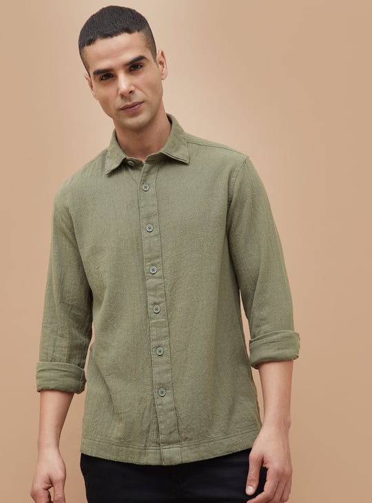 CODE UNWIND Textured Regular Fit Shirt