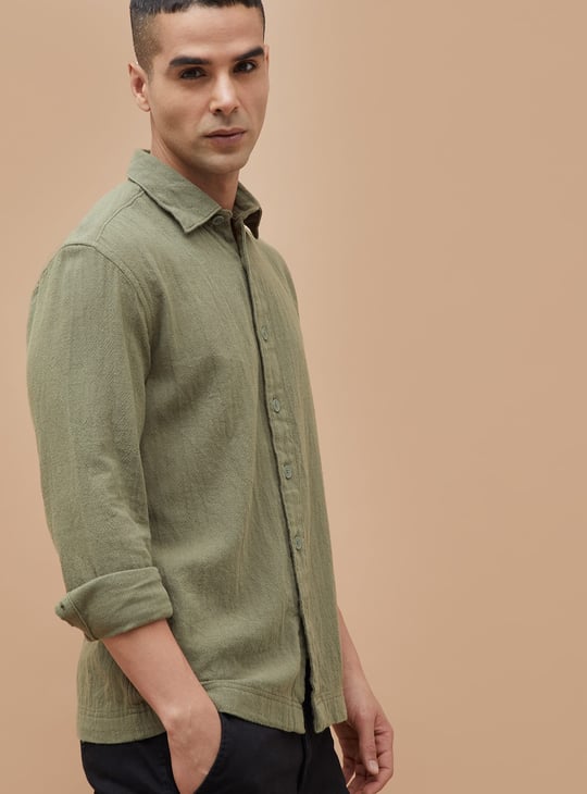 CODE UNWIND Textured Regular Fit Shirt