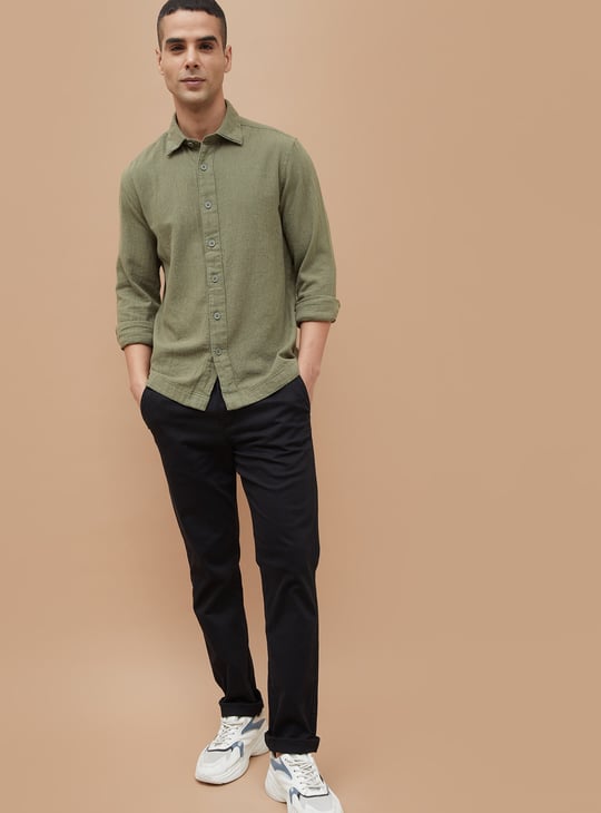 CODE UNWIND Textured Regular Fit Shirt