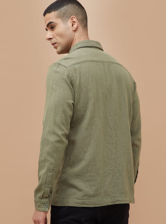 CODE UNWIND Textured Regular Fit Shirt