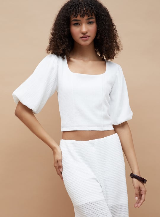 GINGER Textured Crop Top