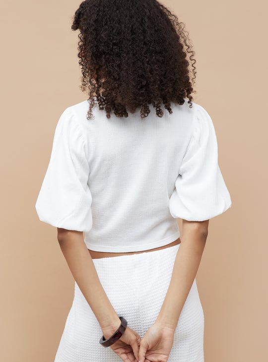 GINGER Textured Crop Top
