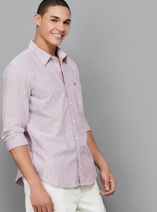 AMERICAN EAGLE Striped Regular Fit Shirt