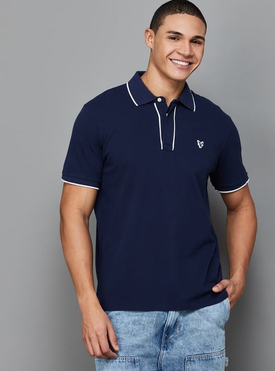AMERICAN EAGLE Solid Polo T-shirt