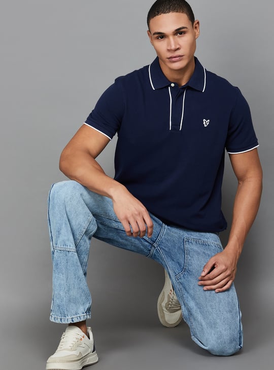 AMERICAN EAGLE Solid Polo T-shirt
