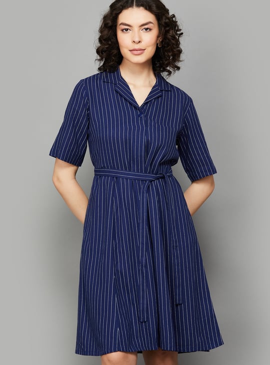 AND Striped A-line Dress