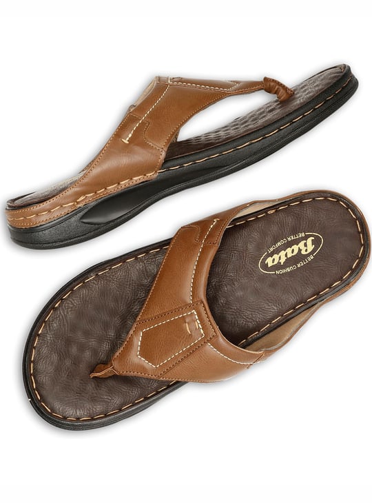 BATA Textured Faux Leather Sandals