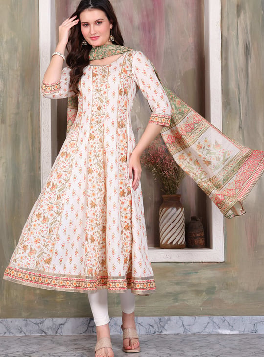 AURELIA Floral Print Anarkali Kurta Set