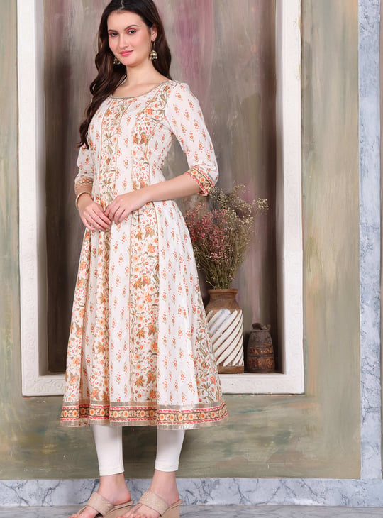 AURELIA Floral Print Anarkali Kurta Set