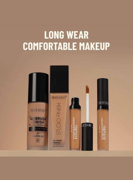 SWISS BEAUTY Airbrush Finish Full Coverage Foundation - 03 Nude Beige - 30ml