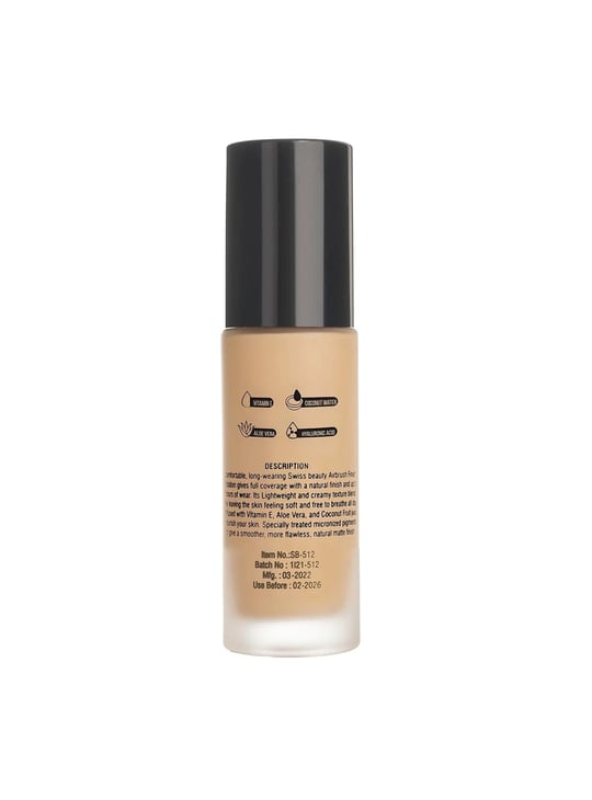 SWISS BEAUTY Airbrush Finish Full Coverage Foundation - 03 Nude Beige - 30ml
