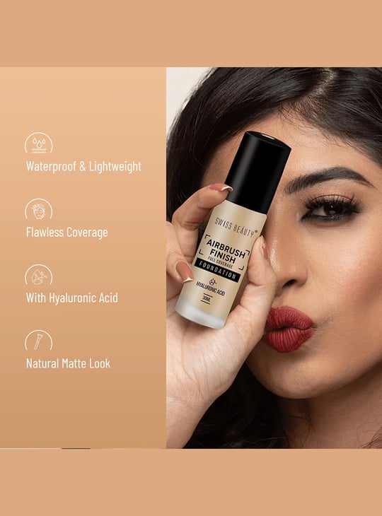 SWISS BEAUTY Airbrush Finish Full Coverage Foundation - 03 Nude Beige - 30ml