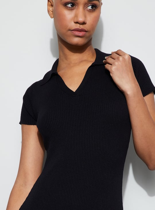 GINGER Ribbed Bodycon Dress