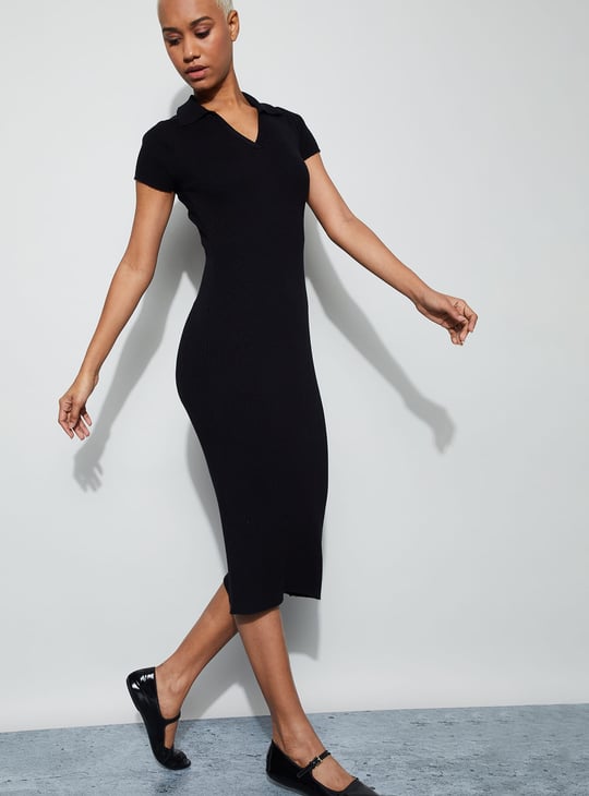 GINGER Ribbed Bodycon Dress